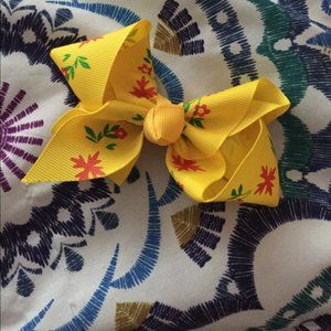 Floral yellow bow